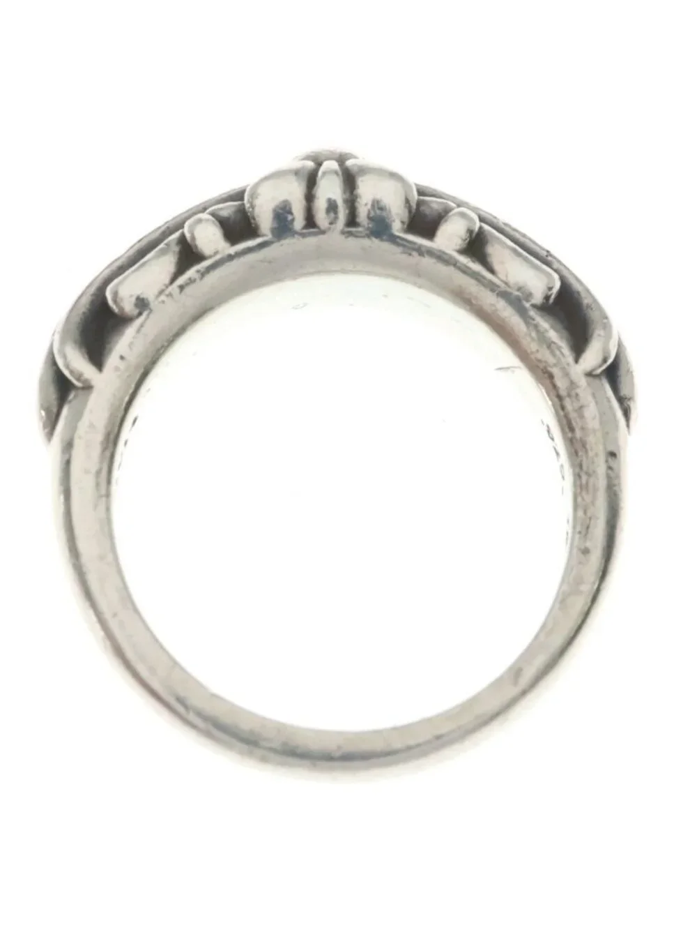 Chrome Hearts Baby Classic Floral Black Sling Silver Ring